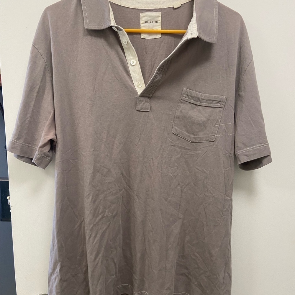 Billy Reid xl grey Taupe Polo Shirt $98